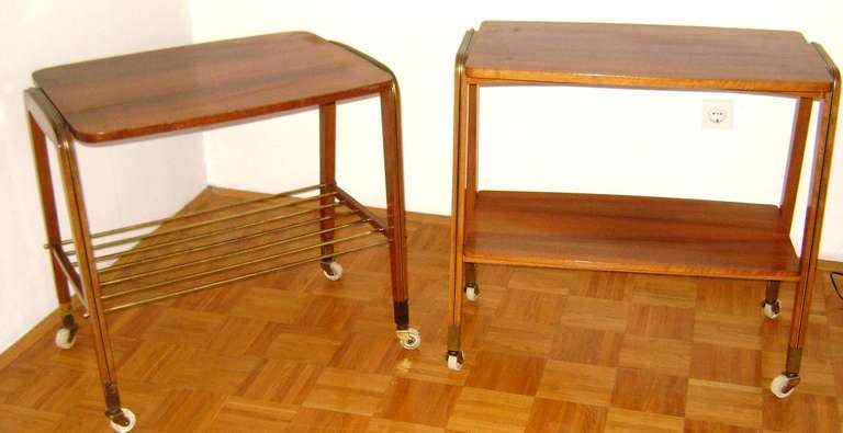 Two Mid Century Modern Side Service Tables