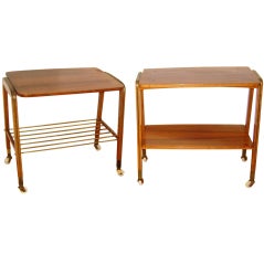 Two Mid Century Modern Side Service Tables