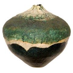 R. Carlson Stoneware Pottery Modern Vase