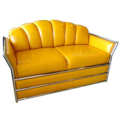 Le Corbusier Style Loveseat, Mid-Century Modern