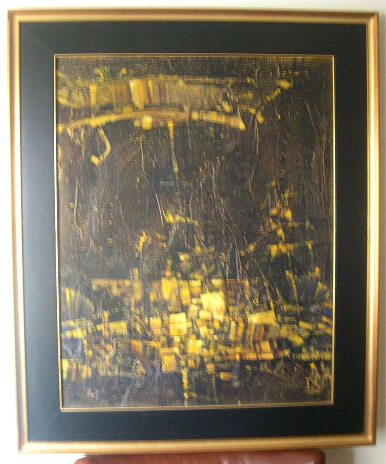 SALE!- 20th c Russian Abstract Dyptich Painting, Signed