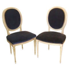Pair of Swedish Gustavian Style Medallion Parlor Chairs