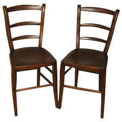 Pair of Austrian  19 th c Thonet Rustic Country Chairs