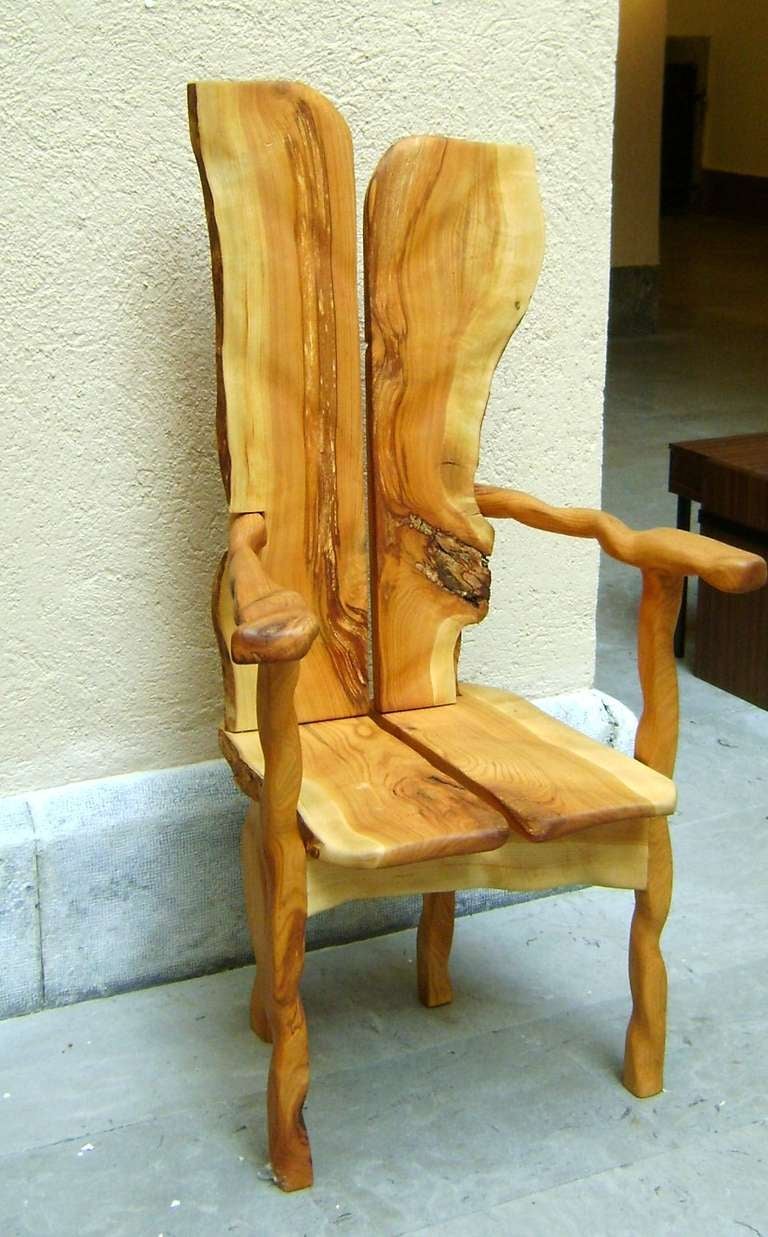 Unique comissioned work cherrywood Andirondak throne chair.