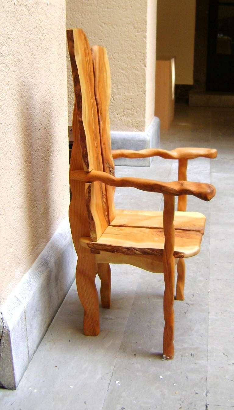 Contemporary Cherry Wood Andirondak Throne Chair