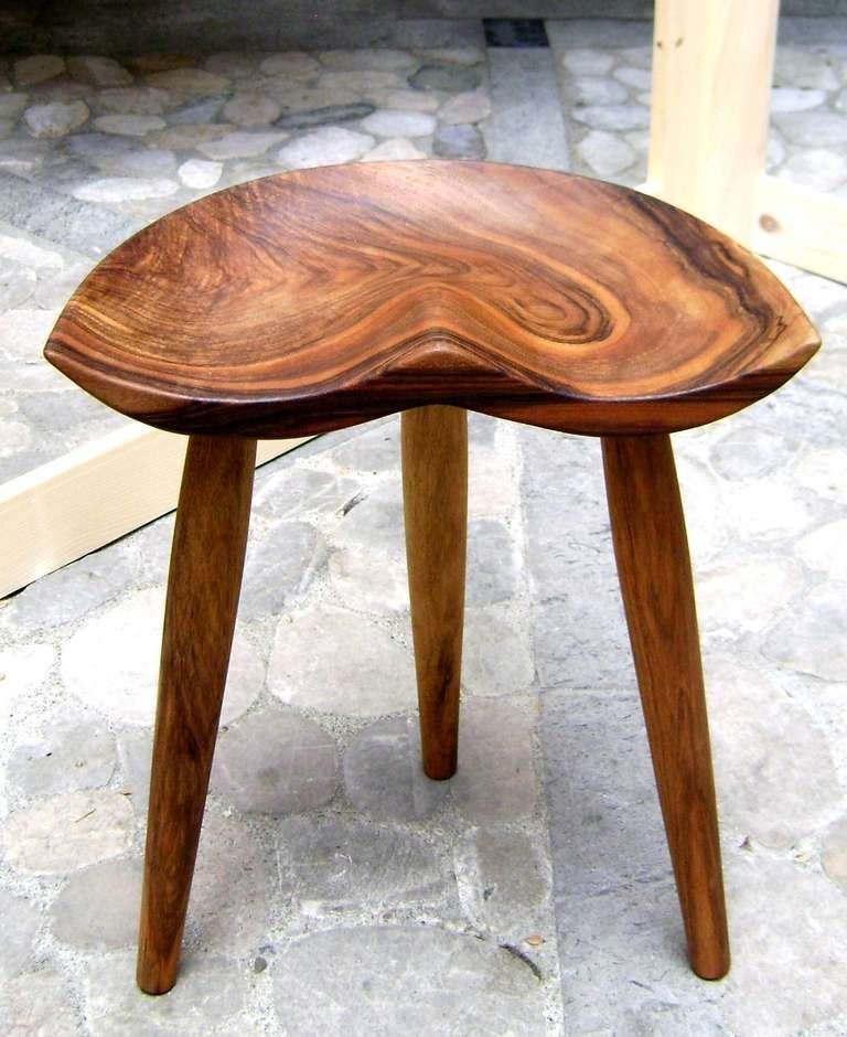 Hand made comissioned walnut tripod stool, extremely comfortable.