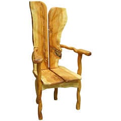 Cherry Wood Andirondak Throne Chair