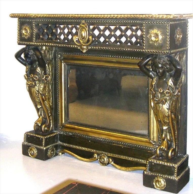 SUPER SALE! - Gustavian Early 19 th c  Mirror with Console Carryatides Set