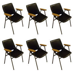 4 Italian  Mid Century Modern Vynil Chairs