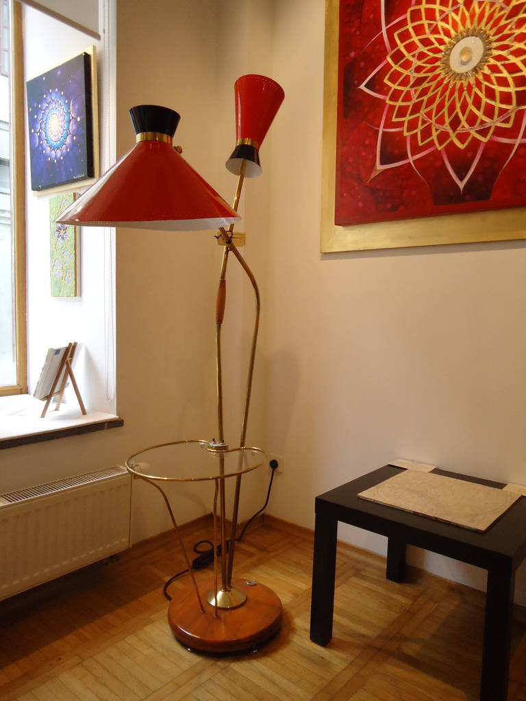 Italian  Stilnovo 1950s Mid-Century Modern Floor Lamp with Stand