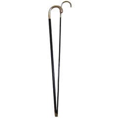 A Pair of His Hers Antique Walking Sticks/Canes
