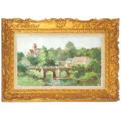 Early 20 th c French Landscape Oil on Canvas Painting, Signed Andre Paly