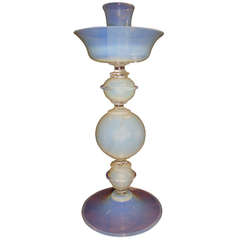 Italian Murano Opaline Glass Mid-Century Modern Candleholder