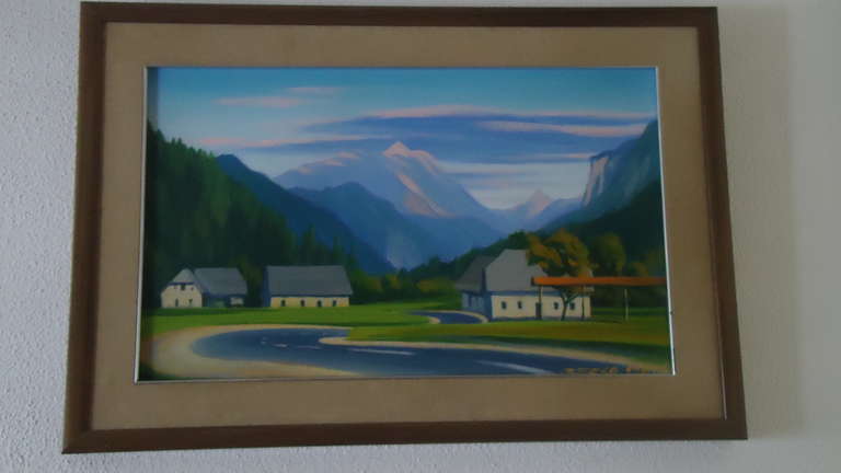 European Fotorealism 20th Century Modern Painting, Signed