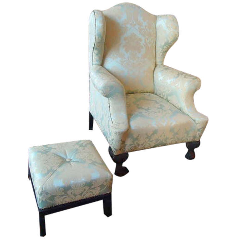 Fathers Bergere  Armchair with Footstool