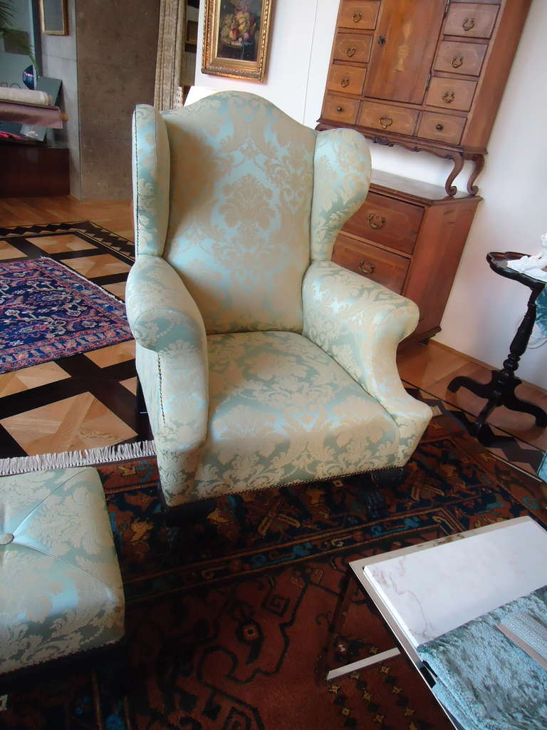 Most beautiful fathers armchair with a  footstool
