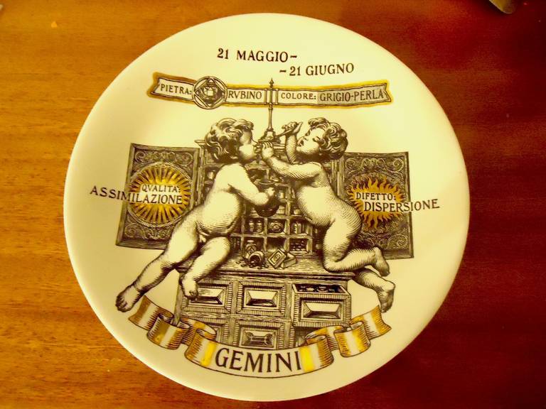 Fornasetti gemini plate, original in box.