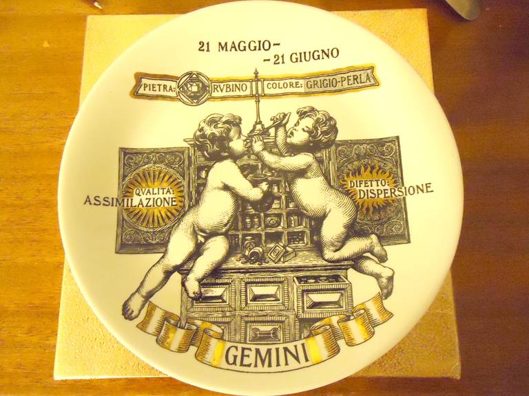 Modern Fornasetti Gemini Plate