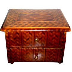 Biedermeier Miniature Two Drawers Commode with Intarsia
