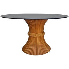 Sheaf of Wheat Rattan  Dining Table Attr. to McGuire, Mid-Century Modern