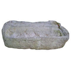 LargeAntique 19 th c Carved Stone Trough