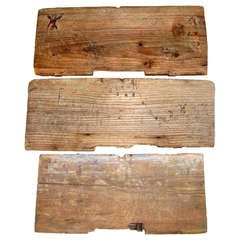 Antique Three Rare Folk Art 18th Century Collectible Bee Hive Boards