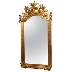 Early 19th Century Floor Mirror with Putti