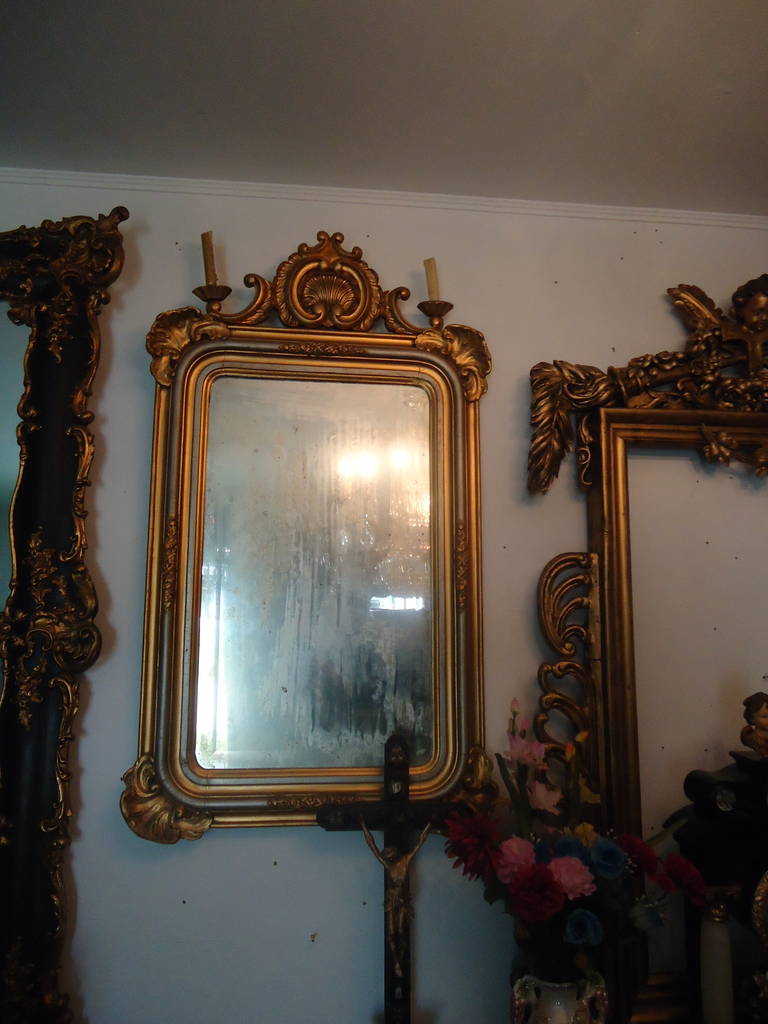 Biedermeier 1820 Mantel Mirror with Candles