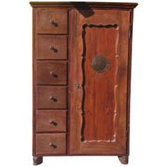 European Antique Rustic Kitchen Bread Wardrobe