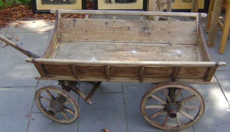 Rustic Small 19 th c  European Antique Farm Cart