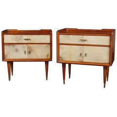 Pair of Nightstands in the Manner o Gio Ponti Italian Mid century modern 1950