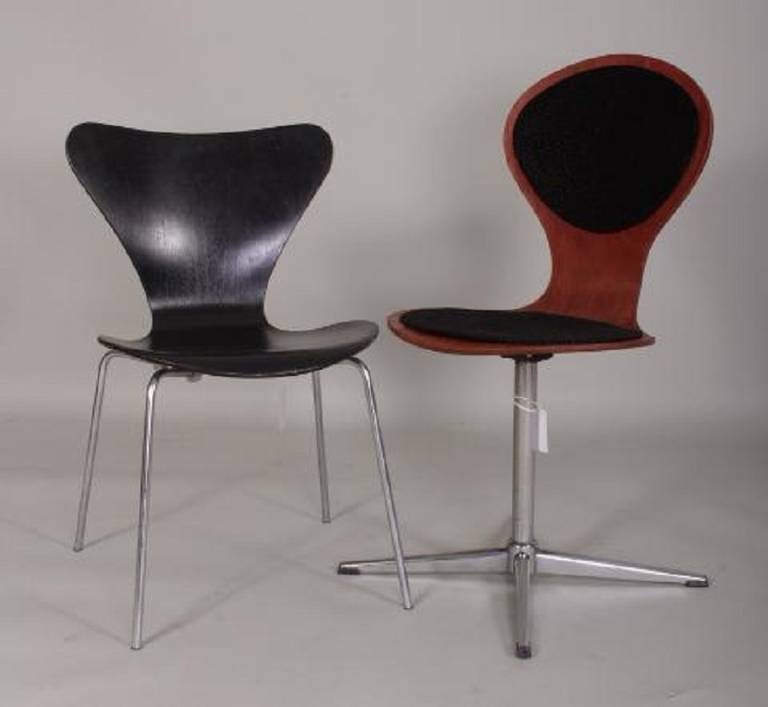 Two Arne Jacobsen Chairs - Series 7 and Swivel Office Chair