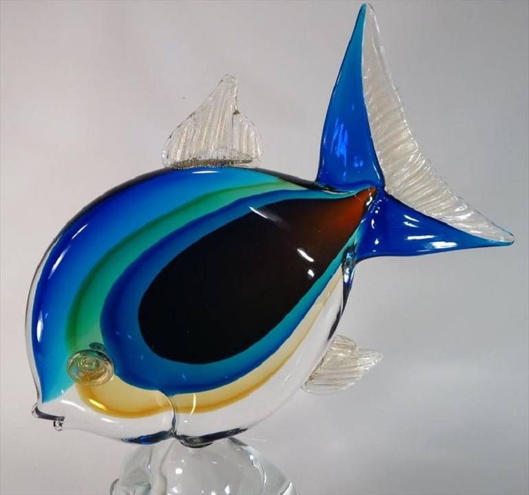 Art Glass SALE-Oscar Zanetti Italian Modern Glass Fish Sculpture For Sale