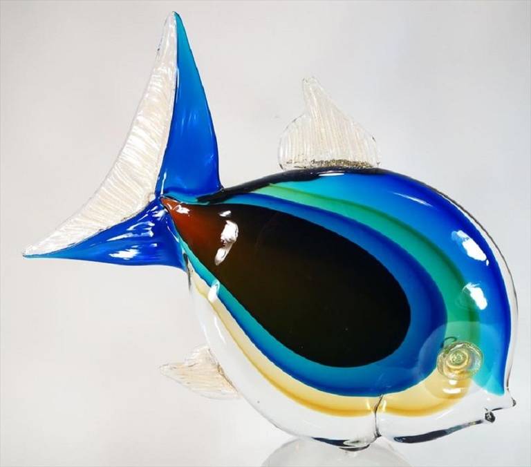 20th Century SALE-Oscar Zanetti Italian Modern Glass Fish Sculpture For Sale