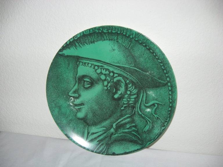 exceptional Fornasetti Milano Italy 1950 Mid-Century Modern coin plate #3.