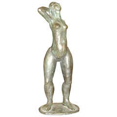 20 th c Signed Bronze Erotic Sculpture