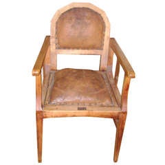 19 th c Antique Leather  Doctors Chair