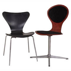 Two Arne Jacobsen Chairs - Series 7 and Swivel Office Chair