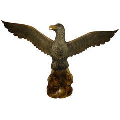 Majestic Russian Handcarved Eagle Sculpture