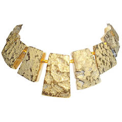 Gold Agate Mineral Nephertiti Necklace