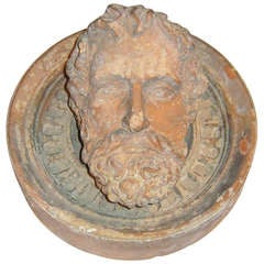19 th c Italian Terracotta Roundel of Diocis