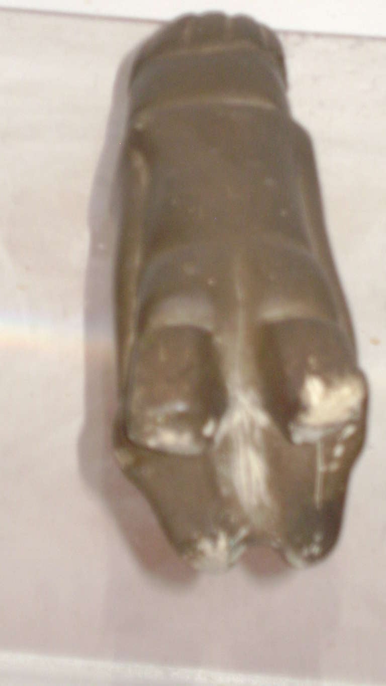 Precolumbian Mezcala Stone Knealing Figure Sculpture In Good Condition In Boca Raton, FL