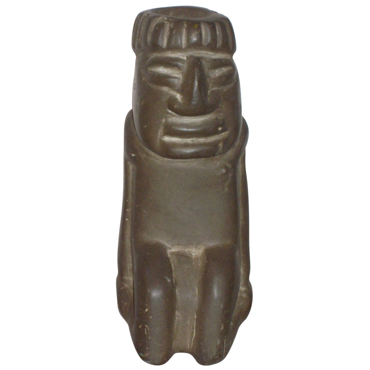 Precolumbian Mezcala Stone Knealing Figure Sculpture