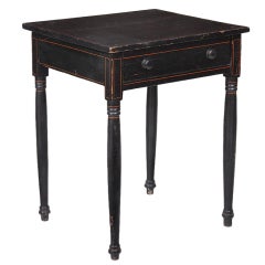 19th Century American Massachussets Small Black Table