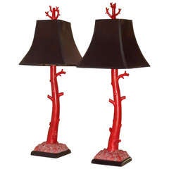 Coral Like Modern Mounted Table Lamps Pair