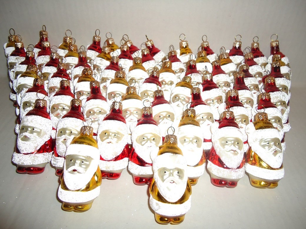 Mercury glass 150 pcs of Christmas ornaments Santas. More available.