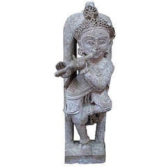 Large Tibetan Stone Sculpture of Dancing Deiti