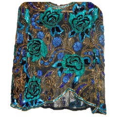 Vintage SALE Fabulous Beaded Vinage Fashion Sequined Evening Top