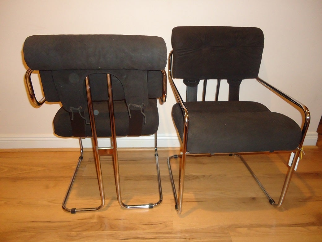 Two Black Guido Faleschini Tucroma Chairs