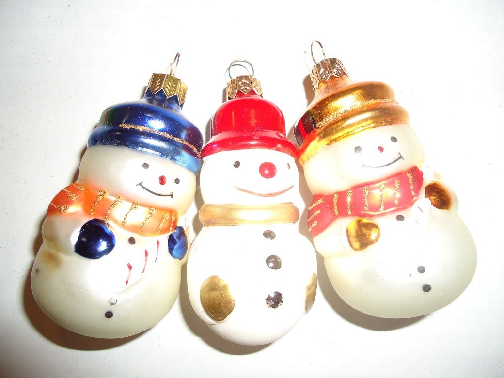 150 pcs Vintage  Christmas Ornaments Army of Smiley Snowmen